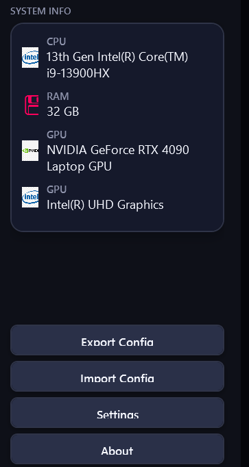 OmenCore System Information - Hardware specs and model detection